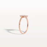 Lab Diamond Beaded Pear Shaped Ring in 14K Gold/Platinum - Rings