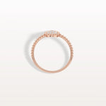 Lab Diamond Beaded Pear Shaped Ring in 14K Gold/Platinum - Rings