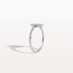 Lab Diamond Beaded Pear Shaped Ring in 14K Gold/Platinum - Rings
