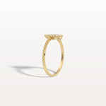 Lab Diamond Beaded Pear Shaped Ring in 14K Gold/Platinum - Rings