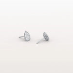 Beaded Teardrop Lab Grown Diamond Earrings in 14K White Gold - Earrings
