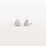 Beaded Teardrop Lab Grown Diamond Earrings in 14K White Gold - Earrings
