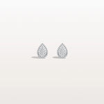 Beaded Teardrop Lab Grown Diamond Earrings in 14K White Gold - Earrings