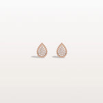 Beaded Teardrop Lab Grown Diamond Earrings in 14K White Gold - Earrings