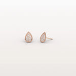 Beaded Teardrop Lab Grown Diamond Earrings in 14K White Gold - Earrings