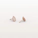 Beaded Teardrop Lab Grown Diamond Earrings in 14K White Gold - Earrings