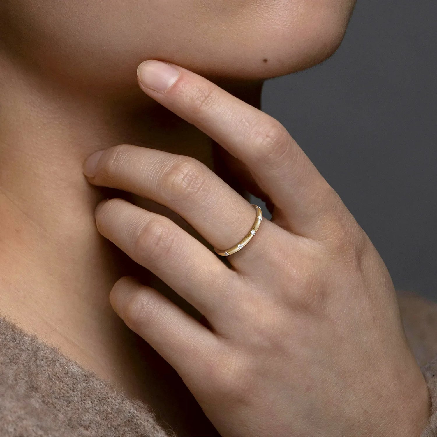 Lab Grown Diamond Dainty Stacking Ring with Lab Diamonds - Rings
