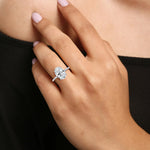 Oval Cut Pave Solitaire 3CT Lab Grown Engagement Ring - Rings