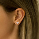 Heart - Shaped Lab Created Diamond Studs in 14K Solid Gold - Earrings