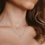 Lab Grown Diamond Teardrop Necklace in 14K Gold/Platinum - Necklaces