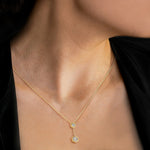 Lab Grown Diamond Double Hexagon Necklace in 14K Solid Gold/Platinum - Necklaces