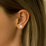 Lab Grown Diamond Push Back milgrain Stud Earring - Earrings