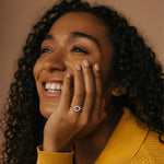 Lab Grown Diamond Open Circle Ring in 14K Solid Gold/Platinum - Rings