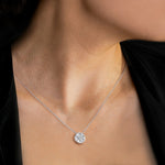 Lab Grown Diamond Blossom Necklace in 14K Solid Gold/Platinum - Necklaces