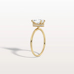 Hidden Halo 1CT Pear Lab Diamond Ring with Basket Setting - Rings