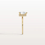 Hidden Halo 1CT Pear Lab Diamond Ring with Basket Setting - Rings