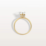 Hidden Halo 1CT Pear Lab Diamond Ring with Basket Setting - Rings