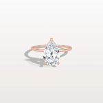 Hidden Halo 2CT Pear Lab Diamond Ring with Basket Setting - Rings