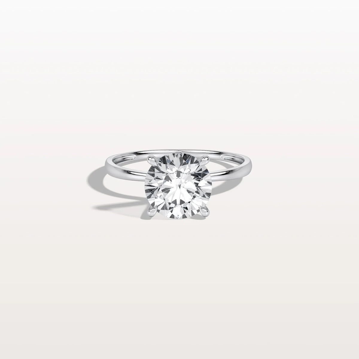 2CT Round Lab Grown Diamond Ring In 14K Gold - Rings
