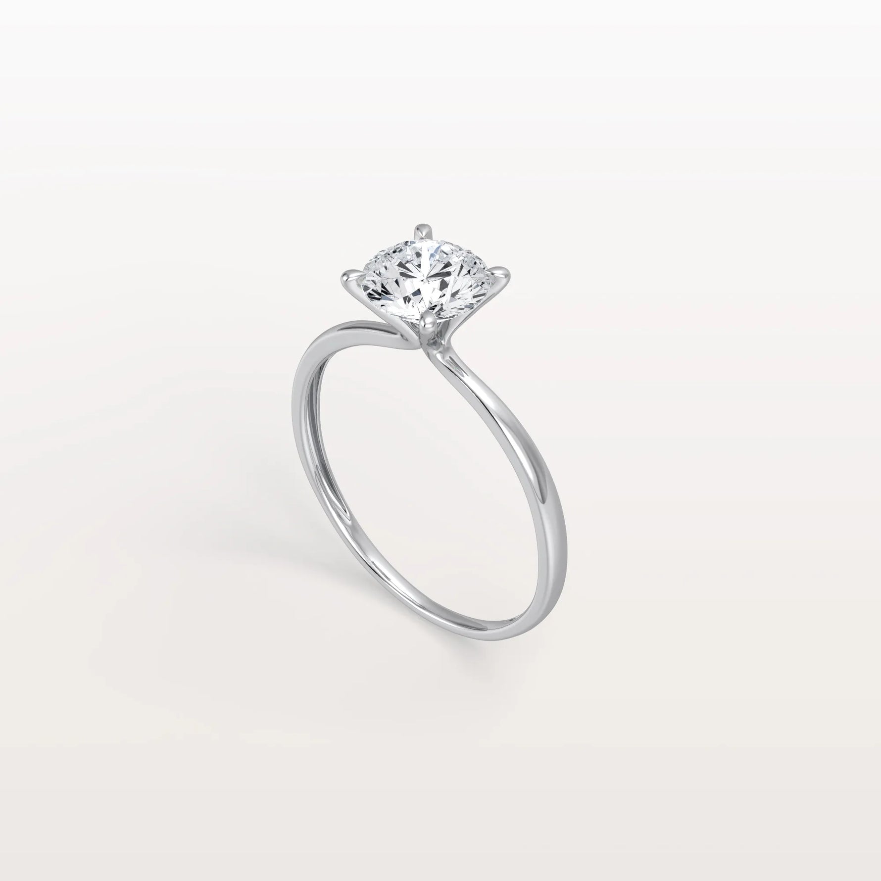 2CT Round Lab Grown Diamond Ring In 14K Gold - Rings