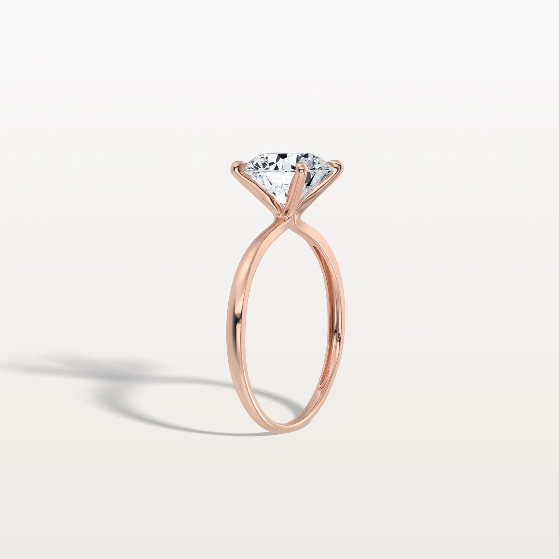 2CT Round Lab Grown Diamond Ring In 14K Gold - Rings