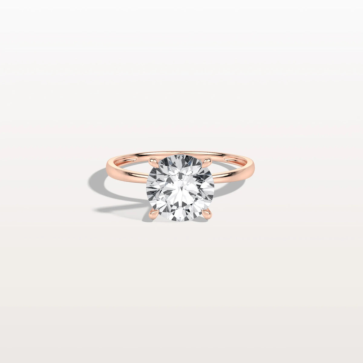 2CT Round Lab Grown Diamond Ring In 14K Gold - Rings