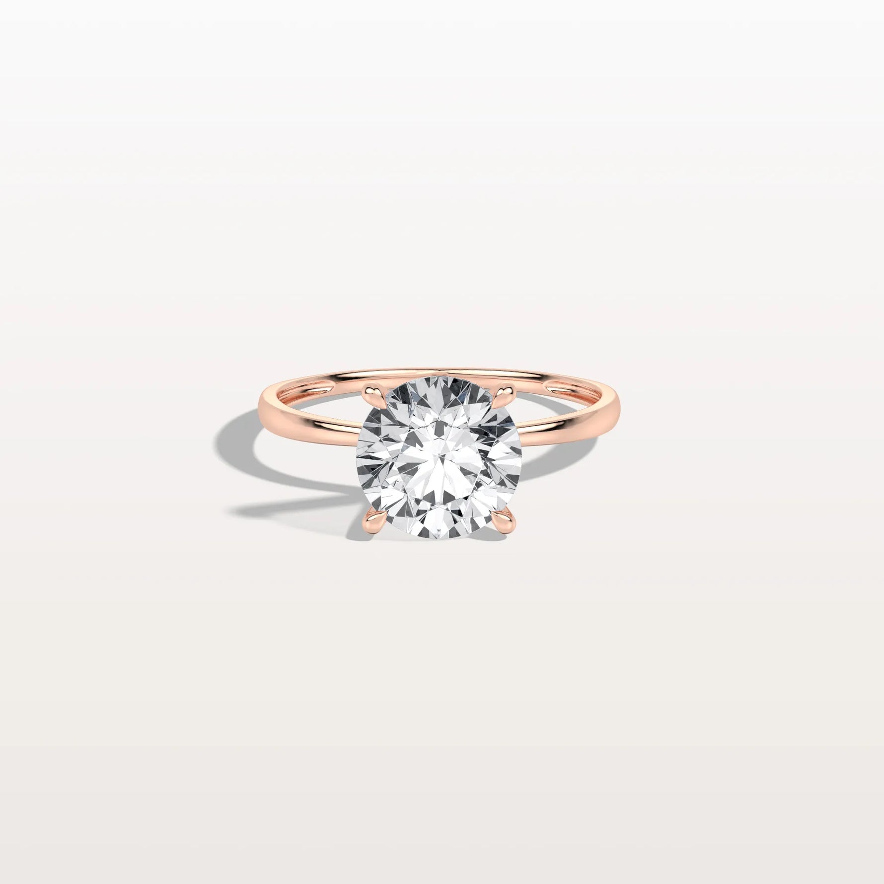 2CT Round Lab Grown Diamond Ring In 14K Gold - Rings
