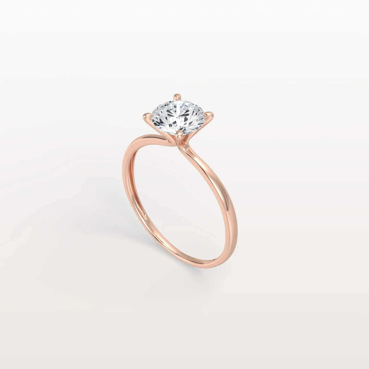 2CT Round Lab Grown Diamond Ring In 14K Gold - Rings
