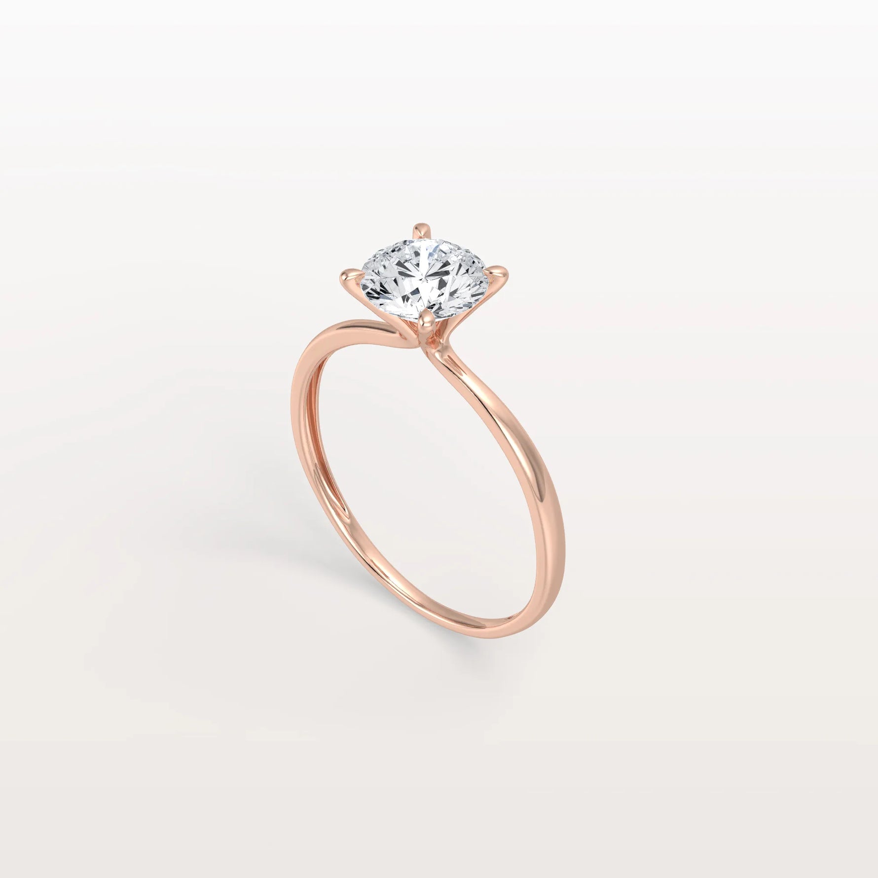 2CT Round Lab Grown Diamond Ring In 14K Gold - Rings