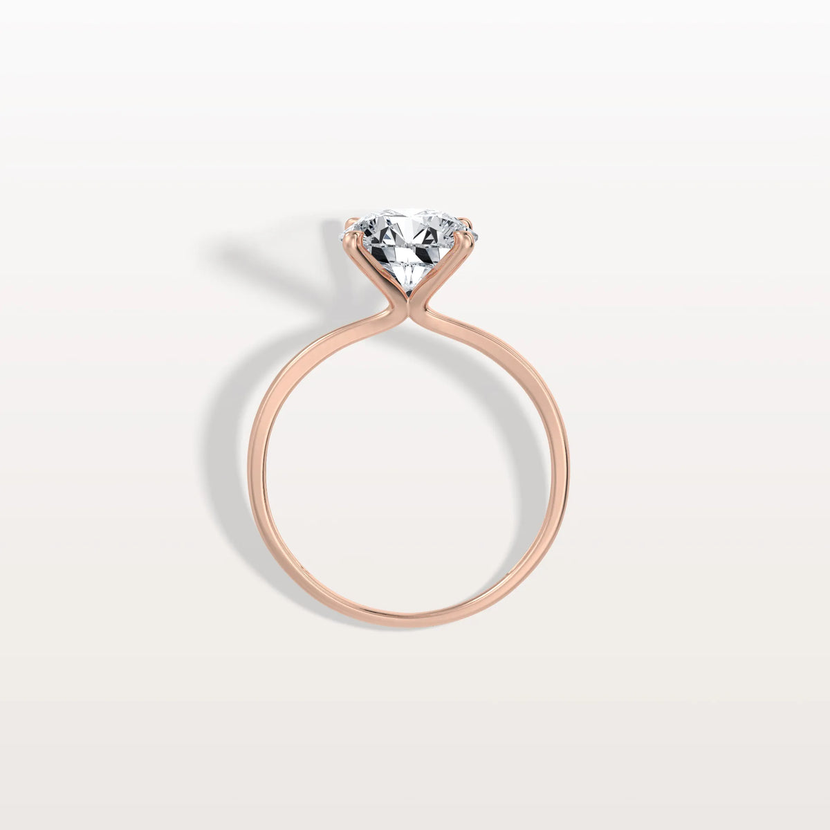 2CT Round Lab Grown Diamond Ring In 14K Gold - Rings