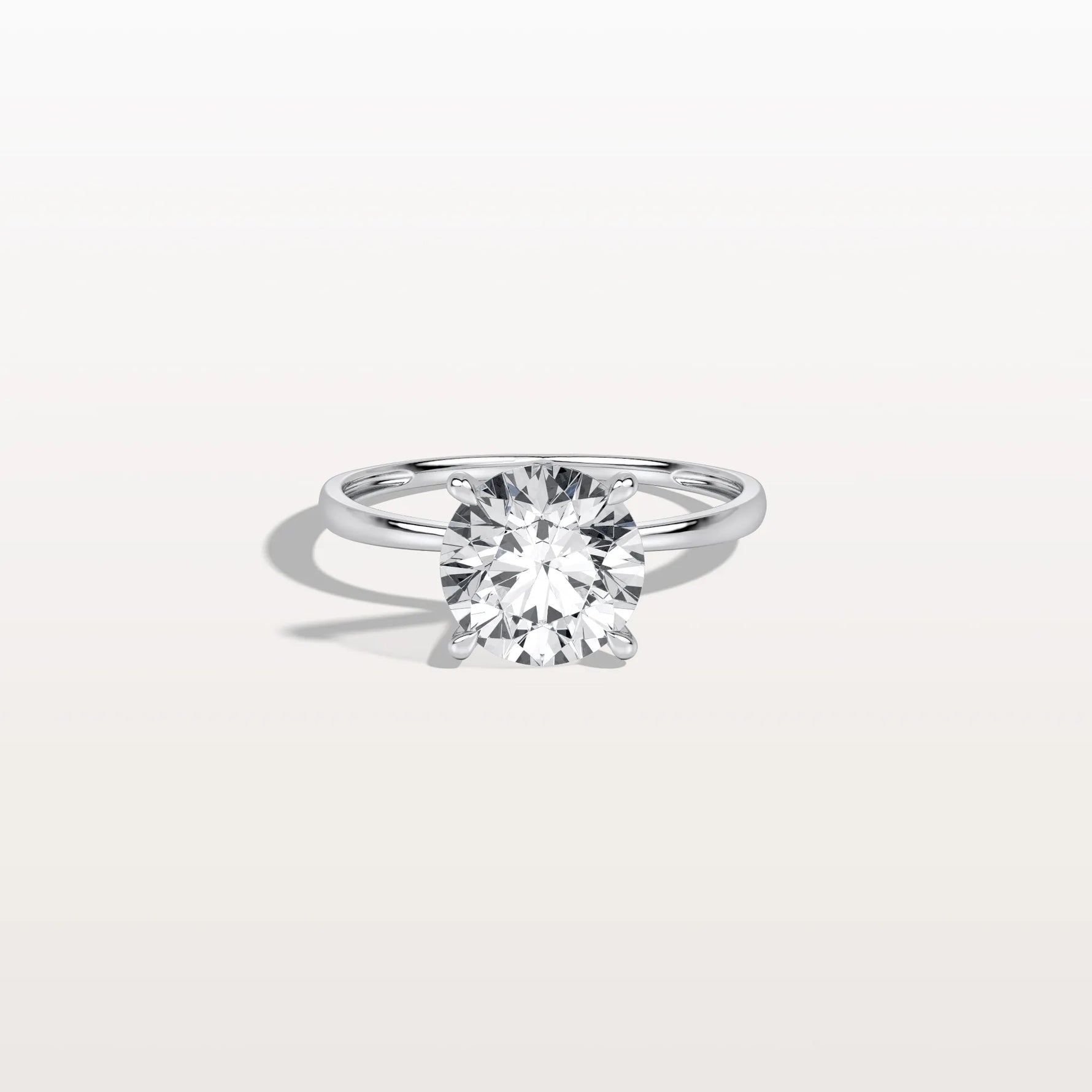 2CT Round Lab Grown Diamond Ring In 14K Gold - Rings