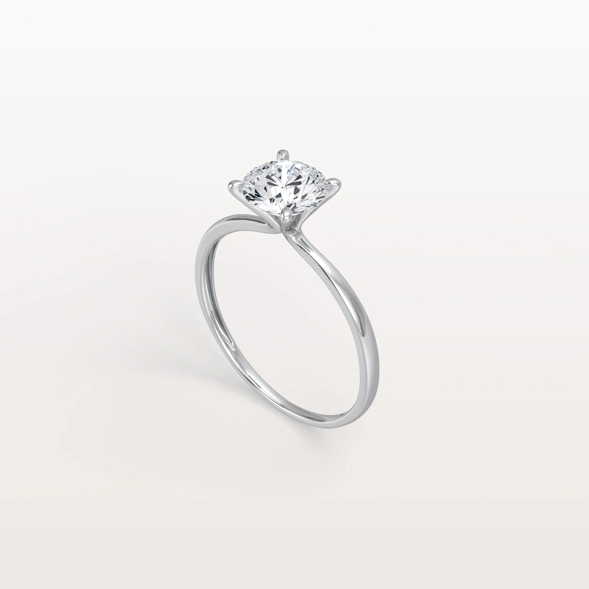 2CT Round Lab Grown Diamond Ring In 14K Gold - Rings