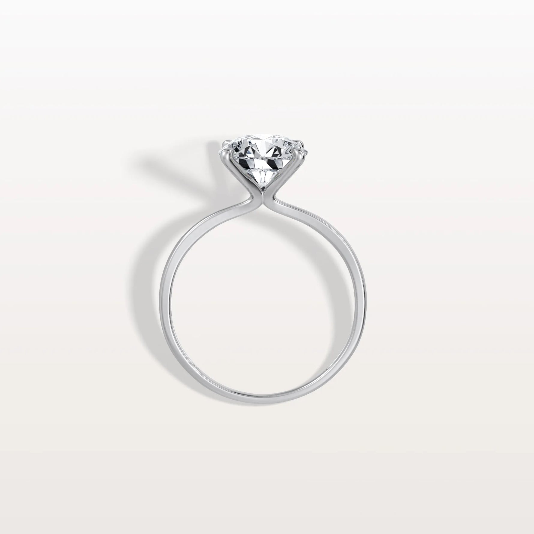 2CT Round Lab Grown Diamond Ring In 14K Gold - Rings
