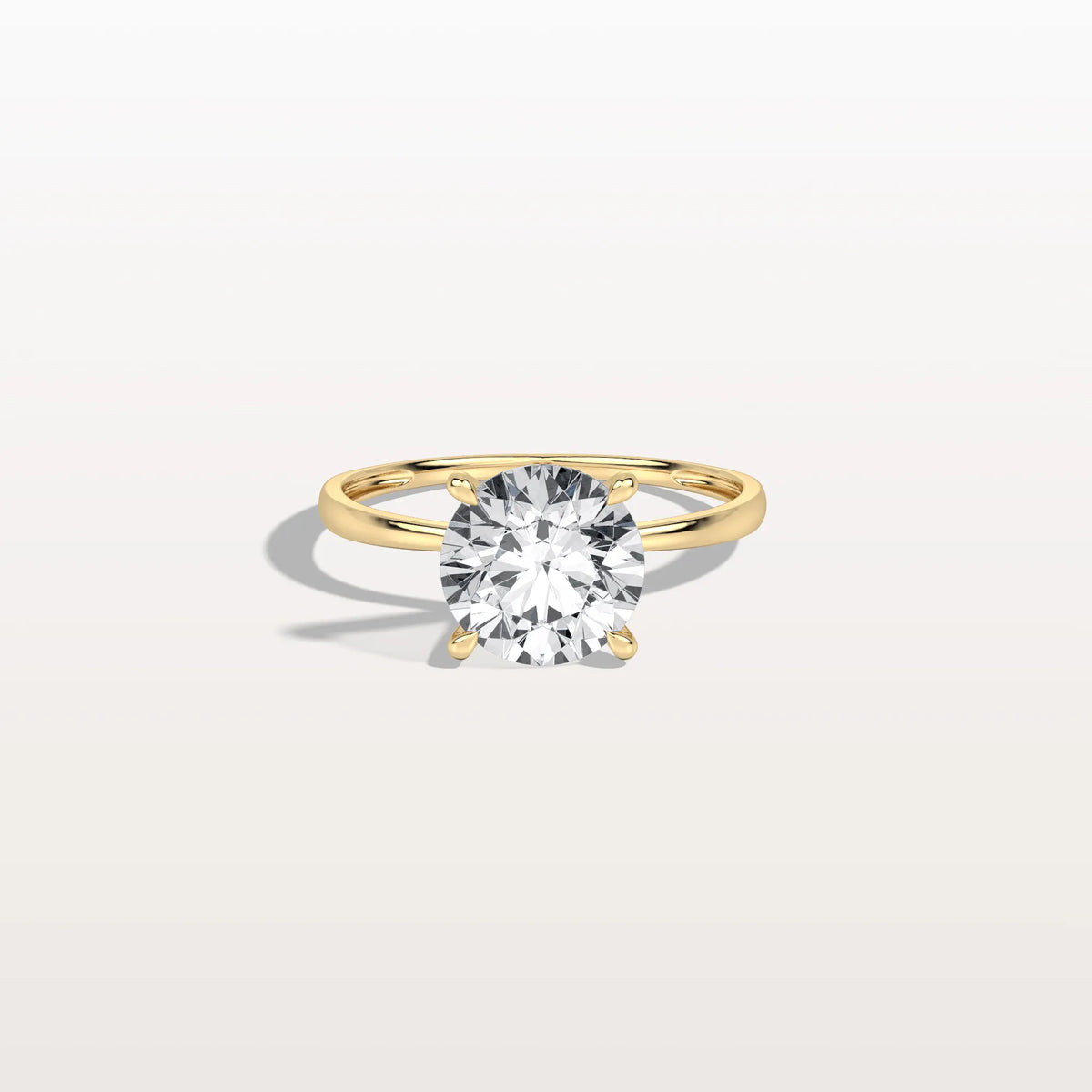 2CT Round Lab Grown Diamond Ring In 14K Gold - Rings