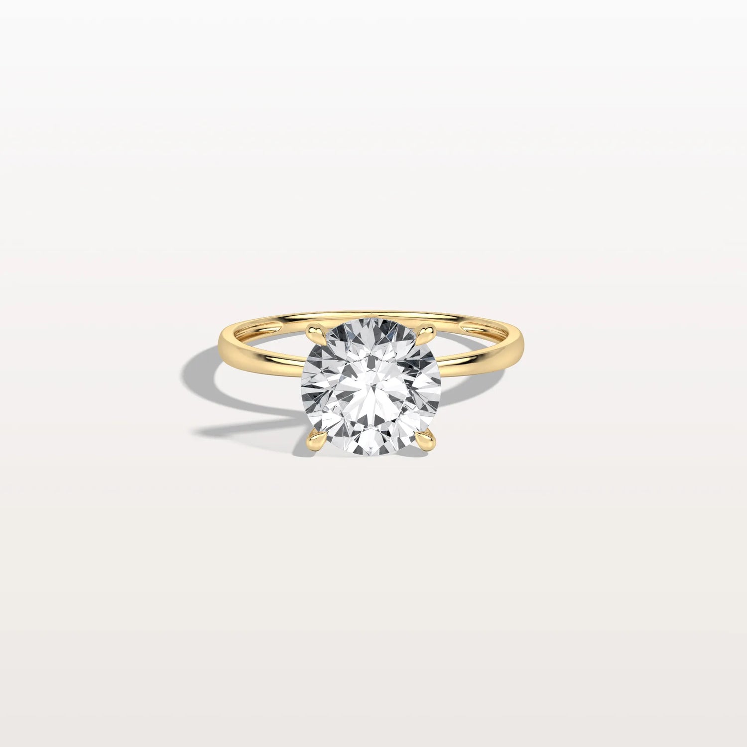 2CT Round Lab Grown Diamond Ring In 14K Gold - Rings
