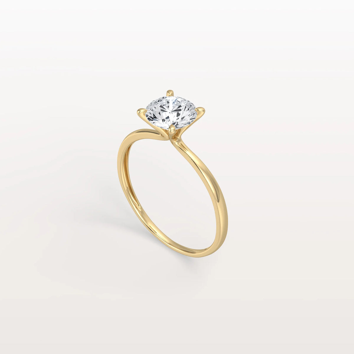 2CT Round Lab Grown Diamond Ring In 14K Gold - Rings