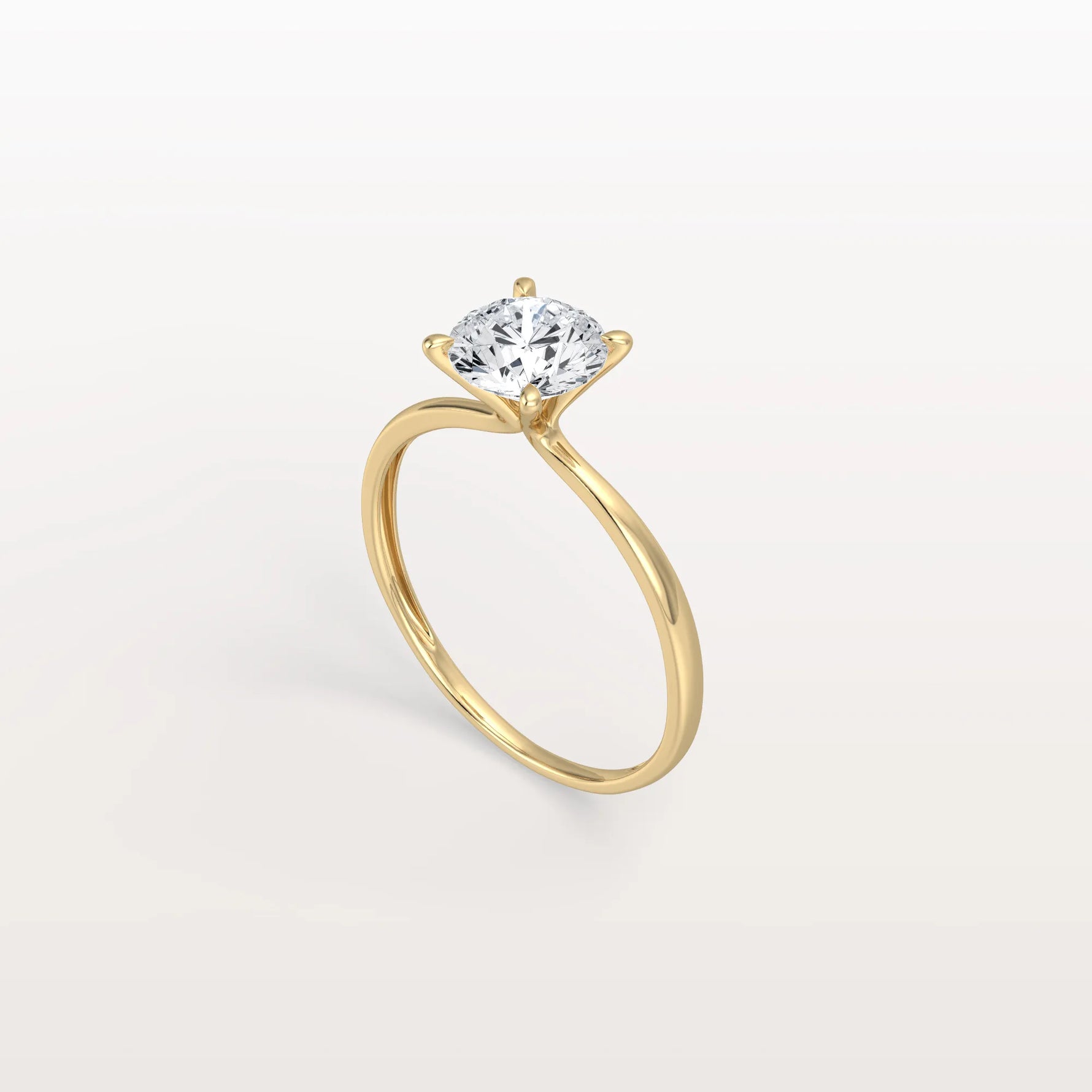 2CT Round Lab Grown Diamond Ring In 14K Gold - Rings