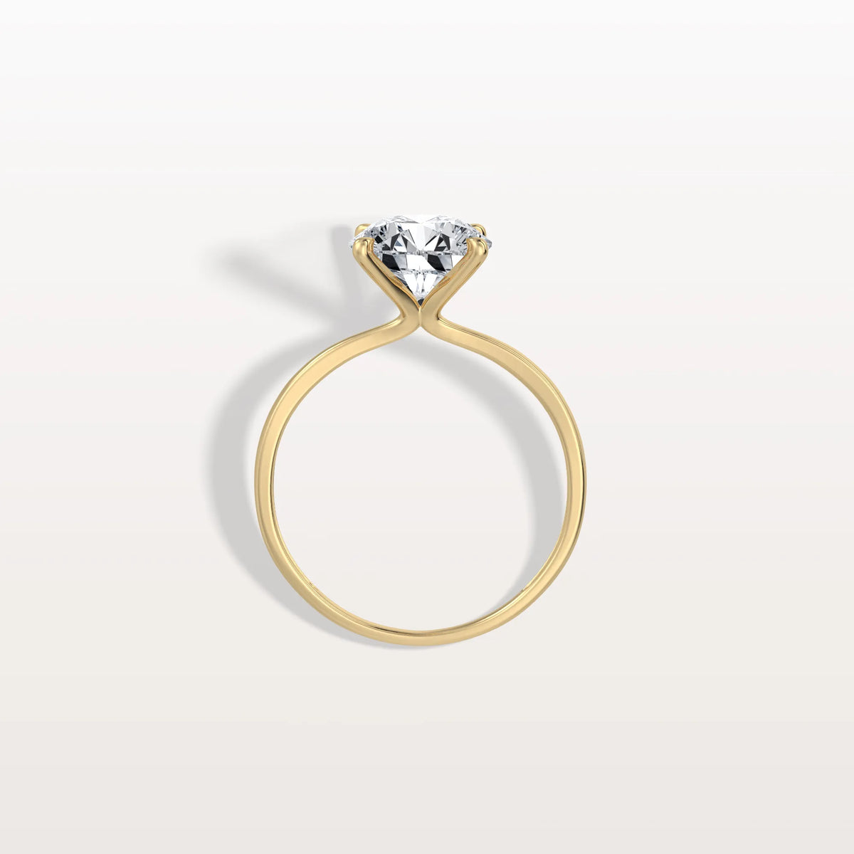 2CT Round Lab Grown Diamond Ring In 14K Gold - Rings