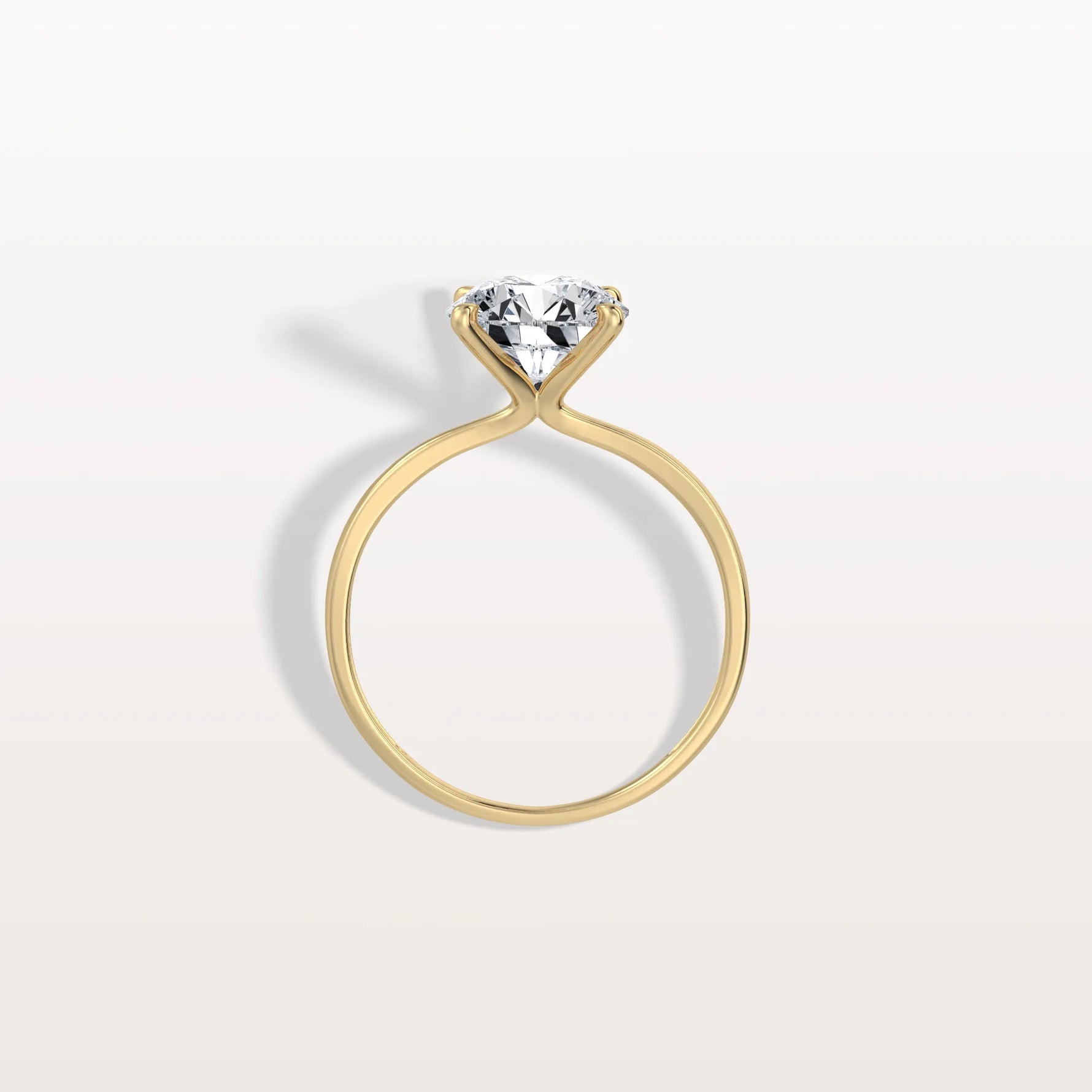 2CT Round Lab Grown Diamond Ring In 14K Gold - Rings