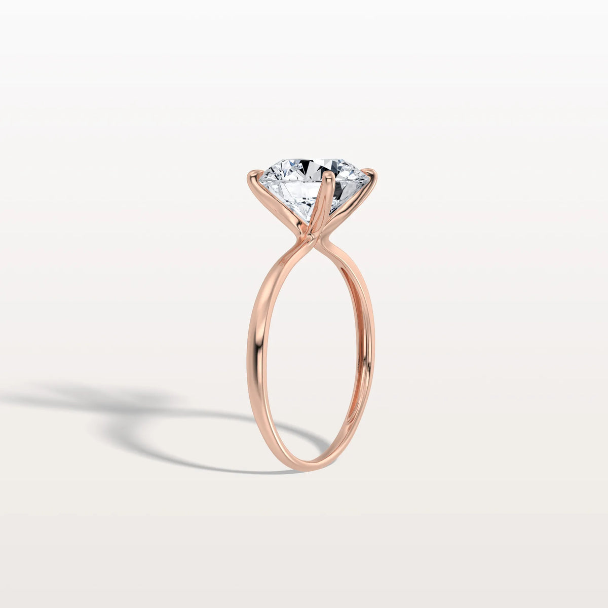 3CT Round Lab Grown Diamond Ring In 14K Gold - Rings