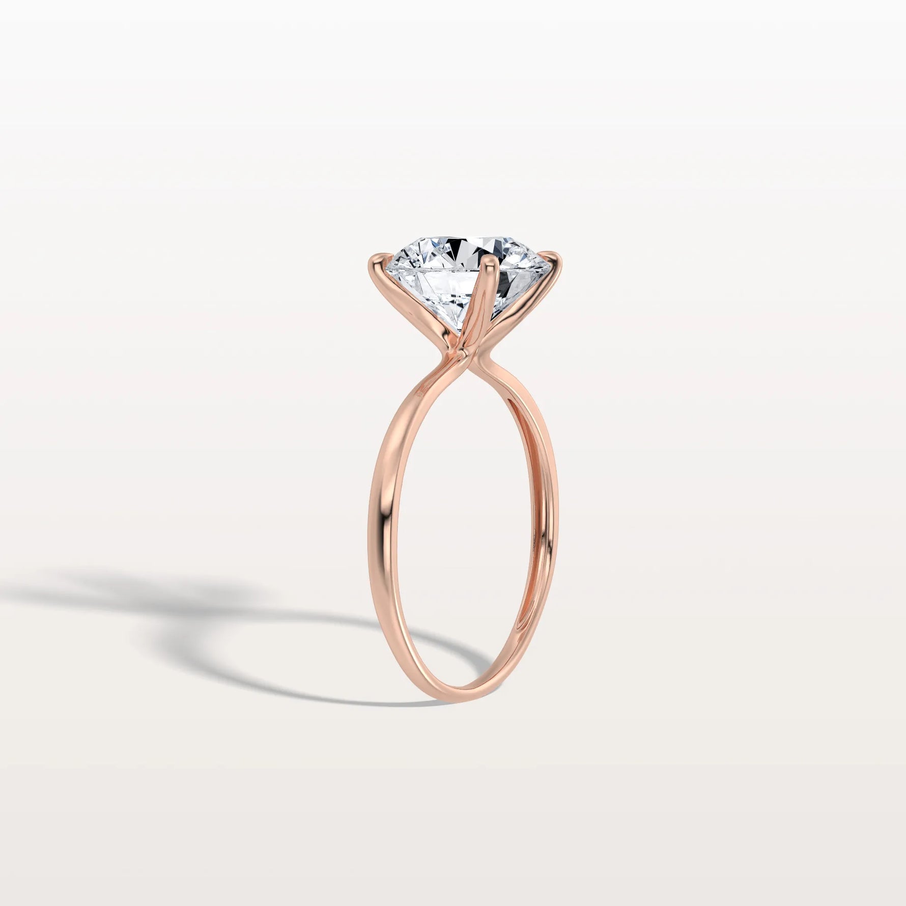 3CT Round Lab Grown Diamond Ring In 14K Gold - Rings