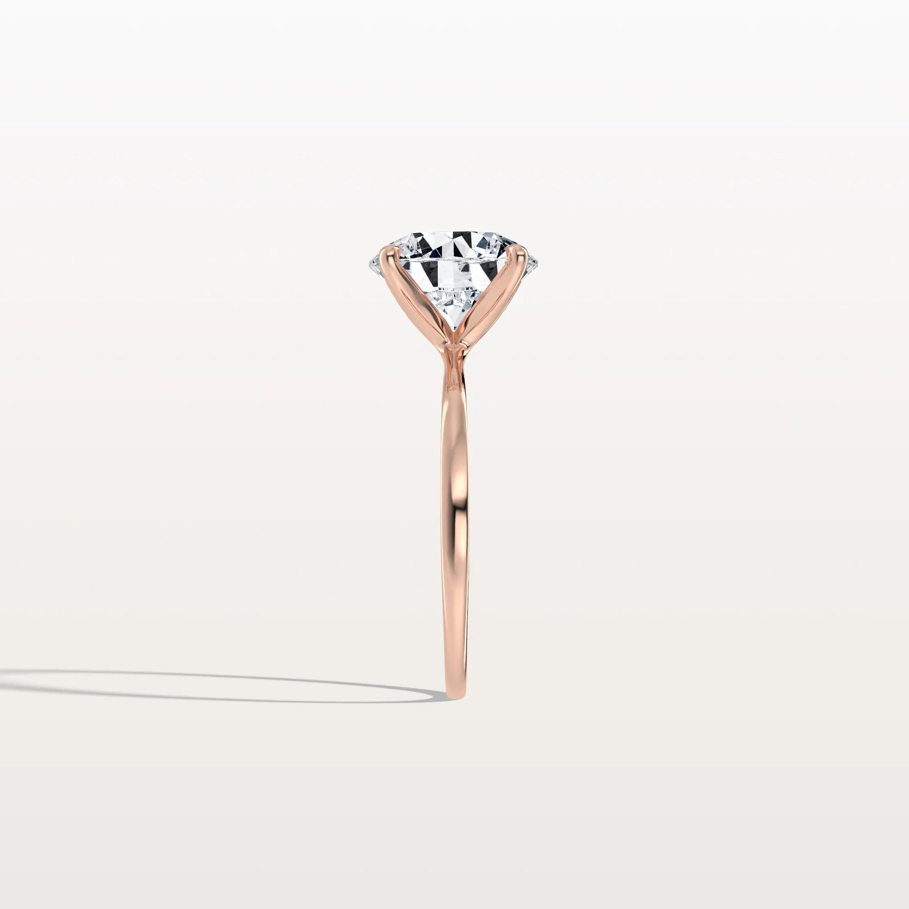3CT Round Lab Grown Diamond Ring In 14K Gold - Rings