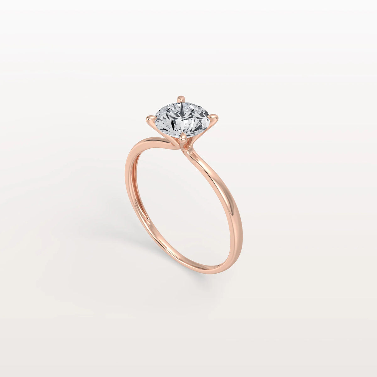3CT Round Lab Grown Diamond Ring In 14K Gold - Rings