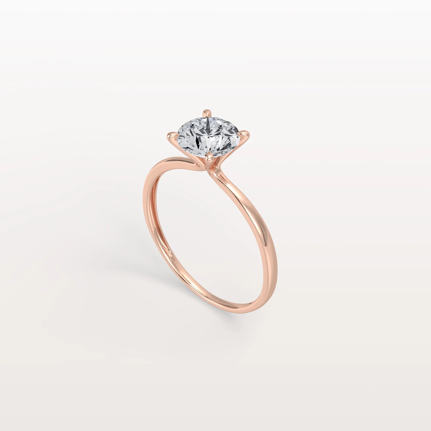 3CT Round Lab Grown Diamond Ring In 14K Gold - Rings