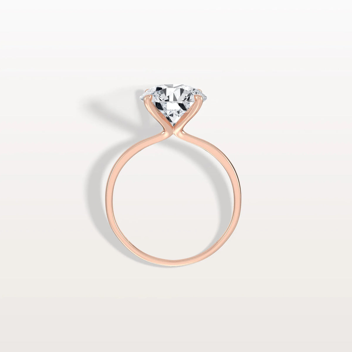 3CT Round Lab Grown Diamond Ring In 14K Gold - Rings