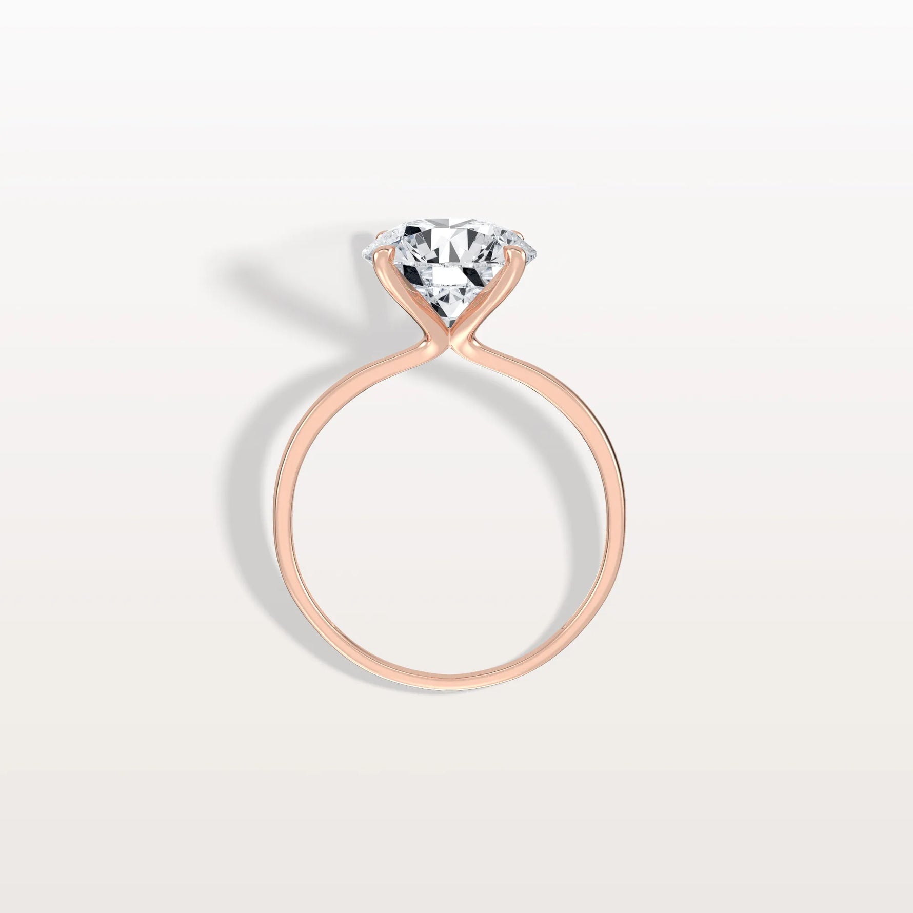 3CT Round Lab Grown Diamond Ring In 14K Gold - Rings