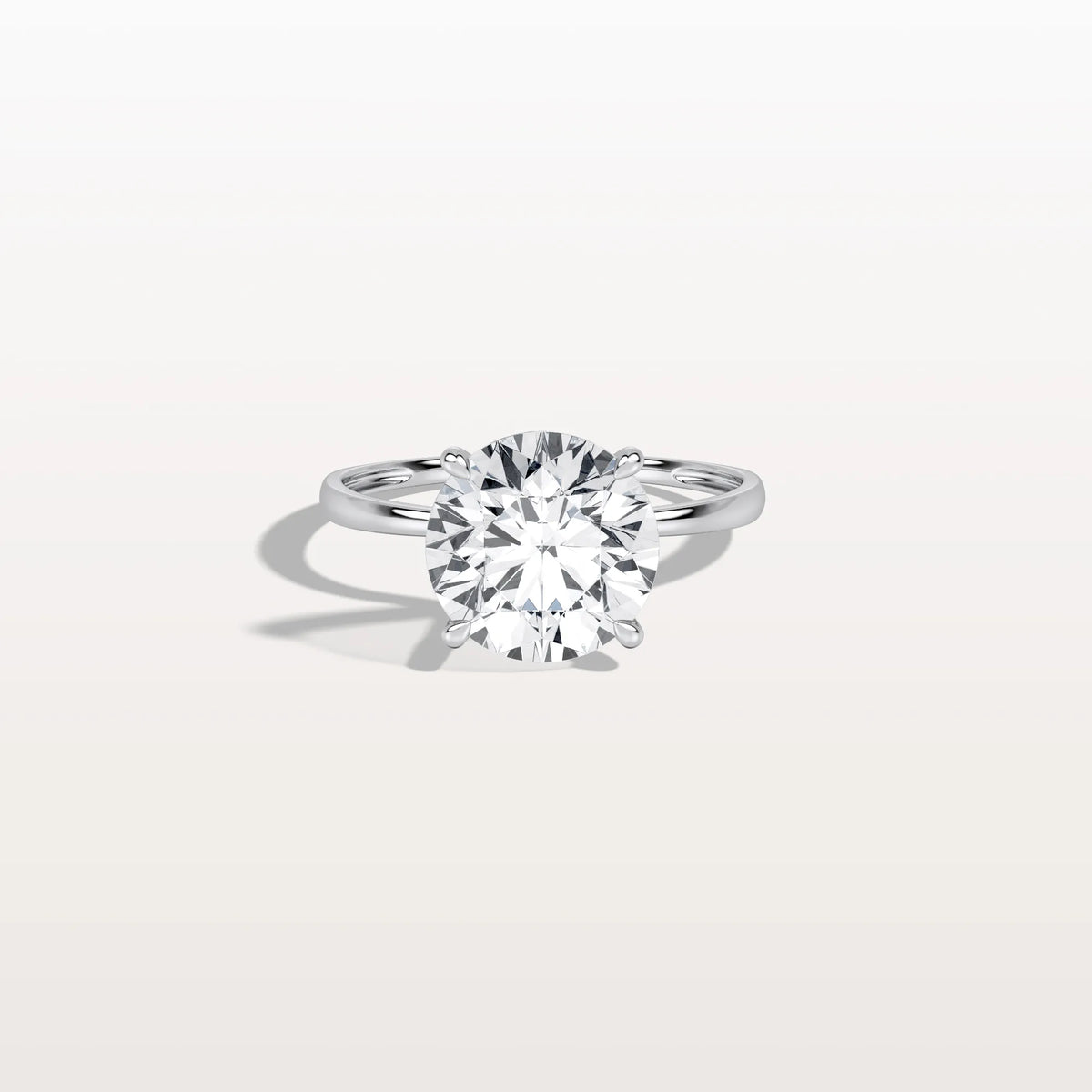 3CT Round Lab Grown Diamond Ring In 14K Gold - Rings