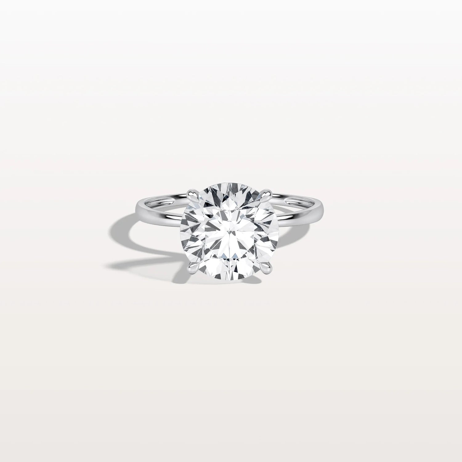 3CT Round Lab Grown Diamond Ring In 14K Gold - Rings