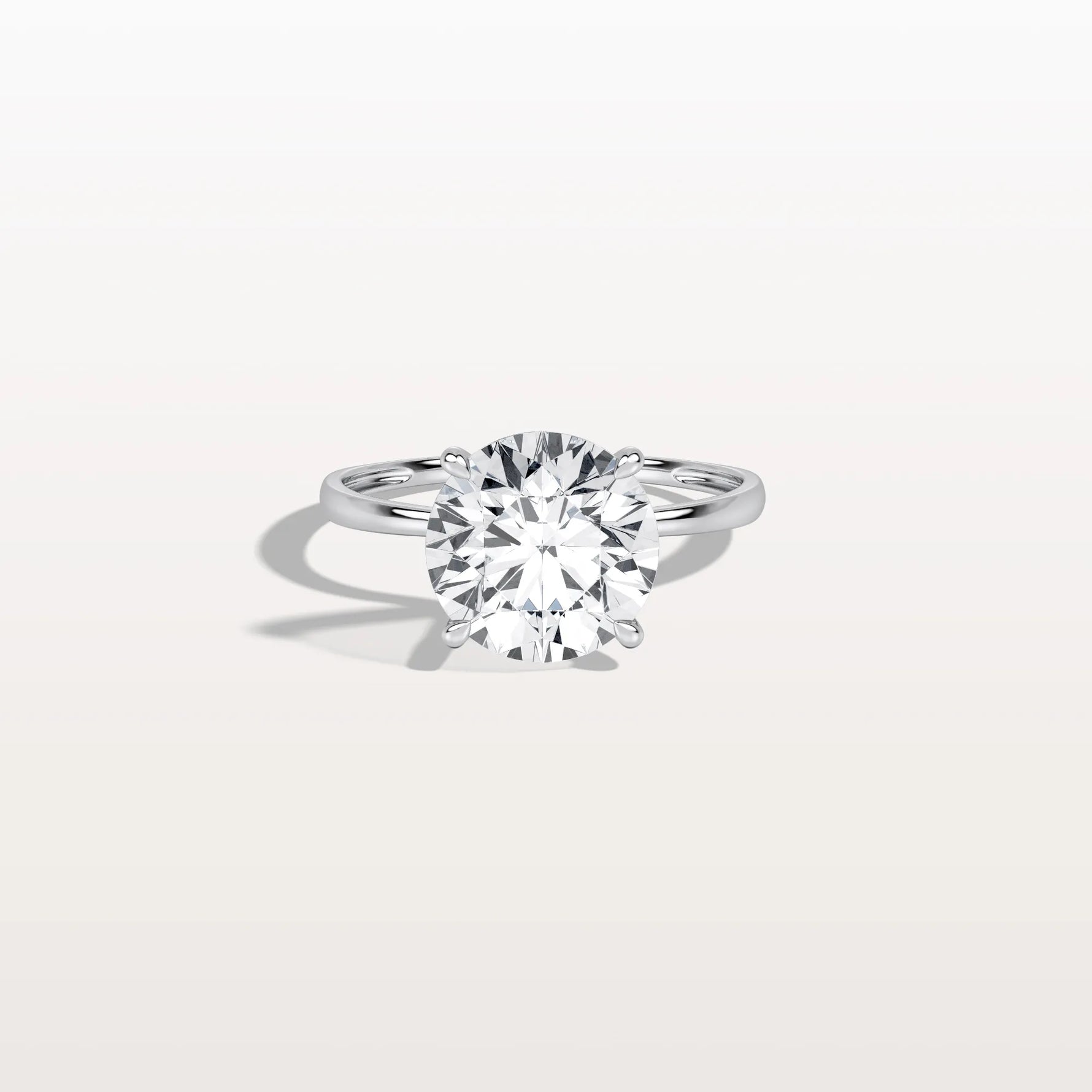 3CT Round Lab Grown Diamond Ring In 14K Gold - Rings