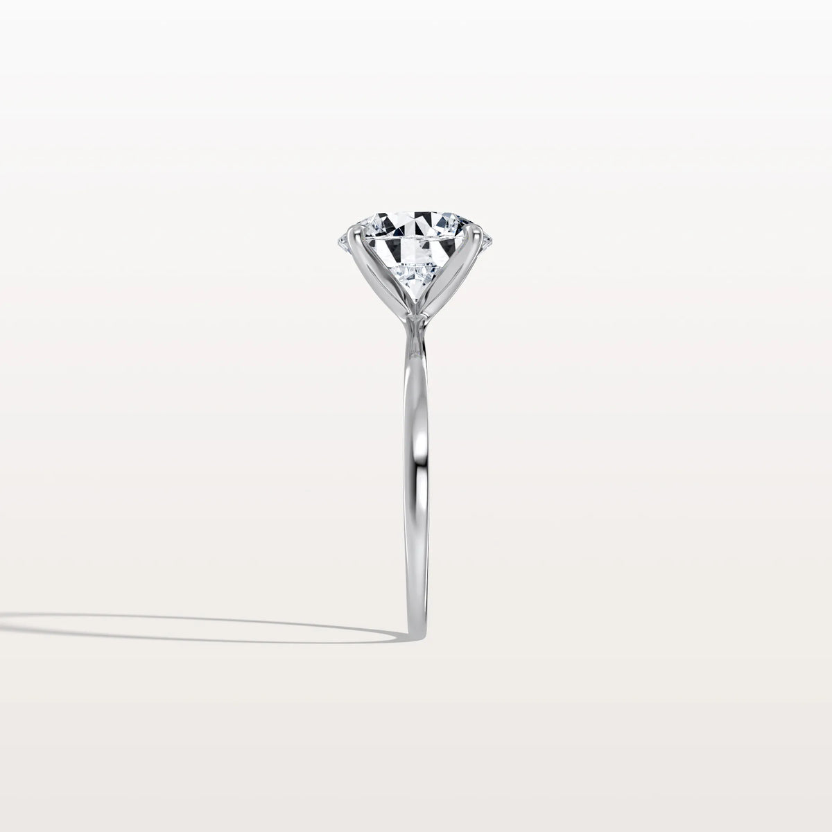 3CT Round Lab Grown Diamond Ring In 14K Gold - Rings